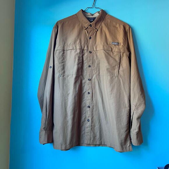 Eddie Bauer Hiking Shirt Mens Size XL Button down Front Pockets Vents on back - Picture 6 of 10
